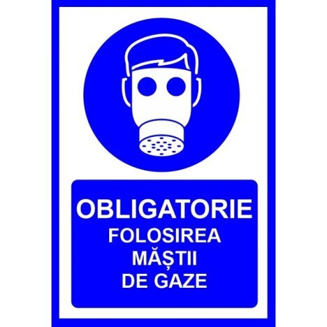 Placuta obligatorie folosirea mastii de gaze